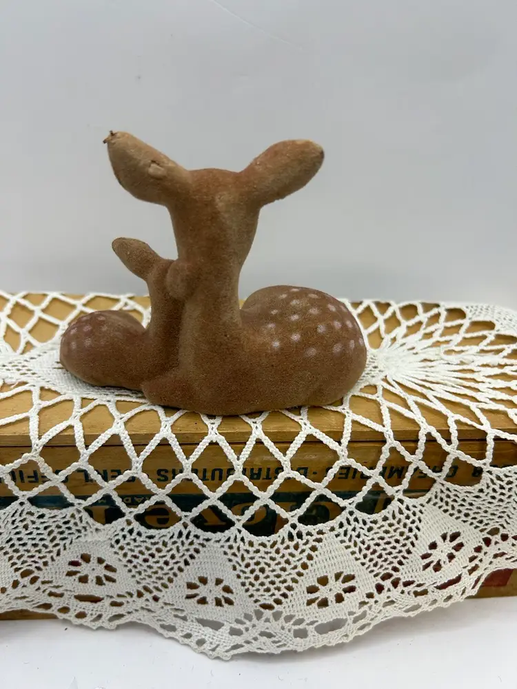 Doe & Fawn Flocked Hard Plastic