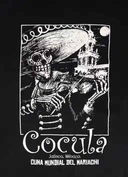 Cocula Mexico Mariachi t-shirt Sugar Skull Fiddlers guitar souvenir