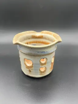 Studio Pottery Votive Heart Cut Outs