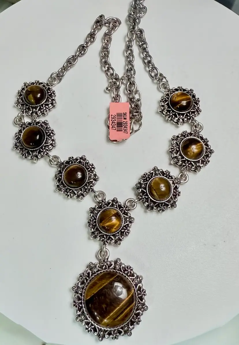 South African Tiger’s Eye 70 CTs. 22 Inch Statement Necklace