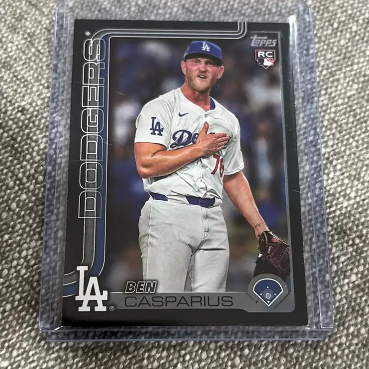 2025 Topps Series 2 #384 Ben Casparius RC Dodgers Black Parallel /74