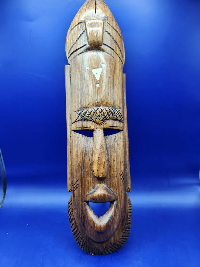 African Wood Tribal Face Mask