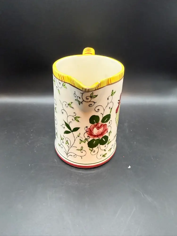 Rooster & Roses Large Creamer/Pitcher - 5 In