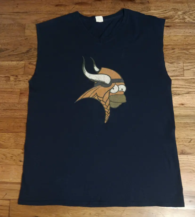 vintage Minnesota Vikings Homer Simpson muscle t-shirt football tank top NFL
