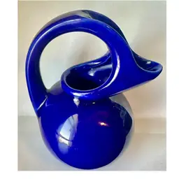 Cobalt Blue Hull Pottery Syrup Creamer Pitcher Vase Vintage 665