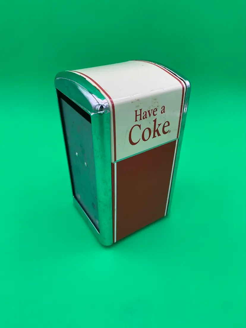Have A Coke 50's Diner Style Metal Napkin Dispenser - 1992 Coca-Cola