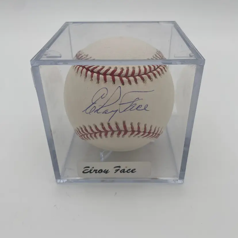 Elroy Face Autographed Rawlings Official Major League Baseball w/ Display Case