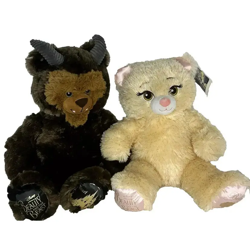 Build a Bear Pair of Beauty and The Beast 19" Disney Classic Stuffed Plush Toys