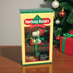 VTG Hallmark Stocking Hanger Snoopy And Woodstock ChristmaS Sleigh 1984