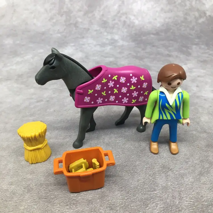 Playmobil Girl, Horse, Grooming Tools