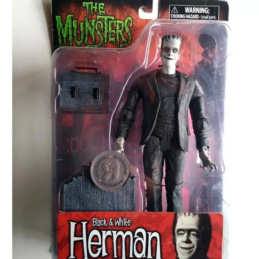 The Munsters Black & White Herman Munster Exclusive Edition Horror Halloween