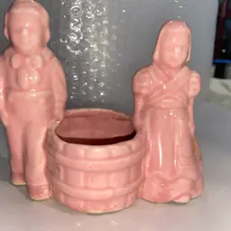 vintage pink dutch children planter