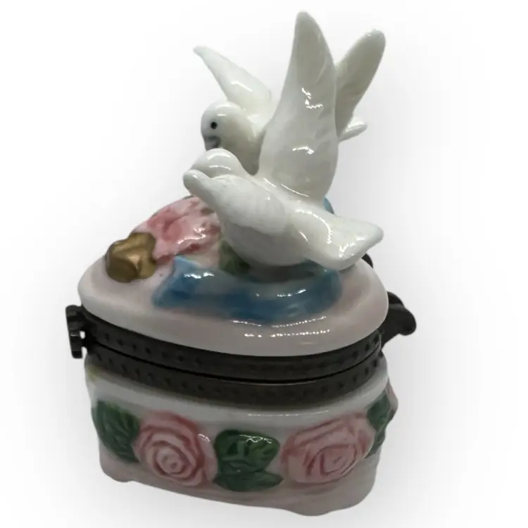 Vintage My Hinged Box
Collection by Herco Love Birds Porcelain
Footed Trinket Box