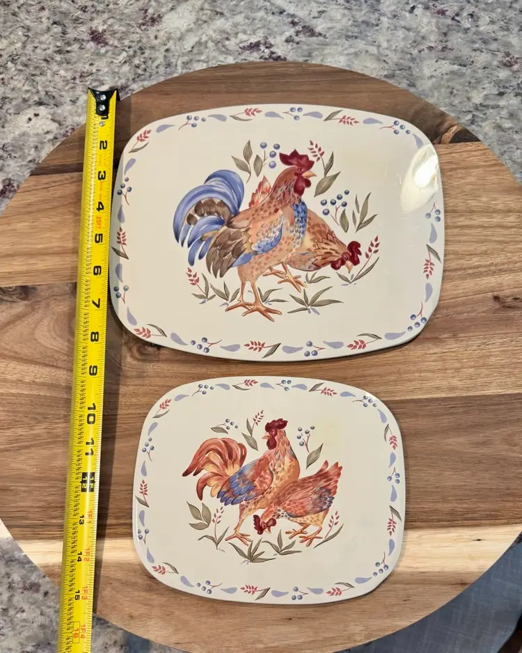 Corelle Rooster Counter Mats- Set Of 2