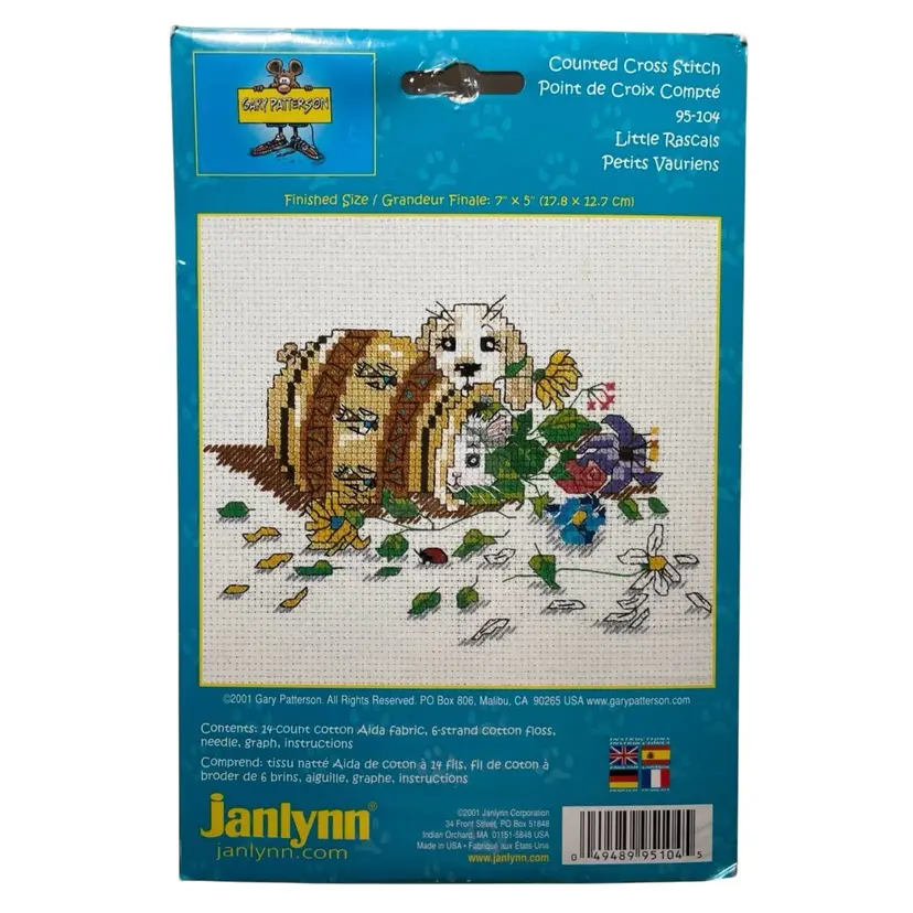 NEW Janlynn Gary Patterson Little Rascals Counted Cross Stitch Kit 95-104
