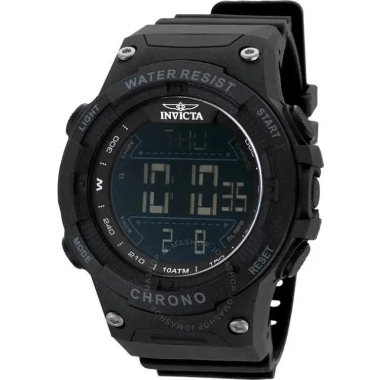 Invicta Racing Alarm Chronograph GMT Quartz Digital Black Dial Men's Watch