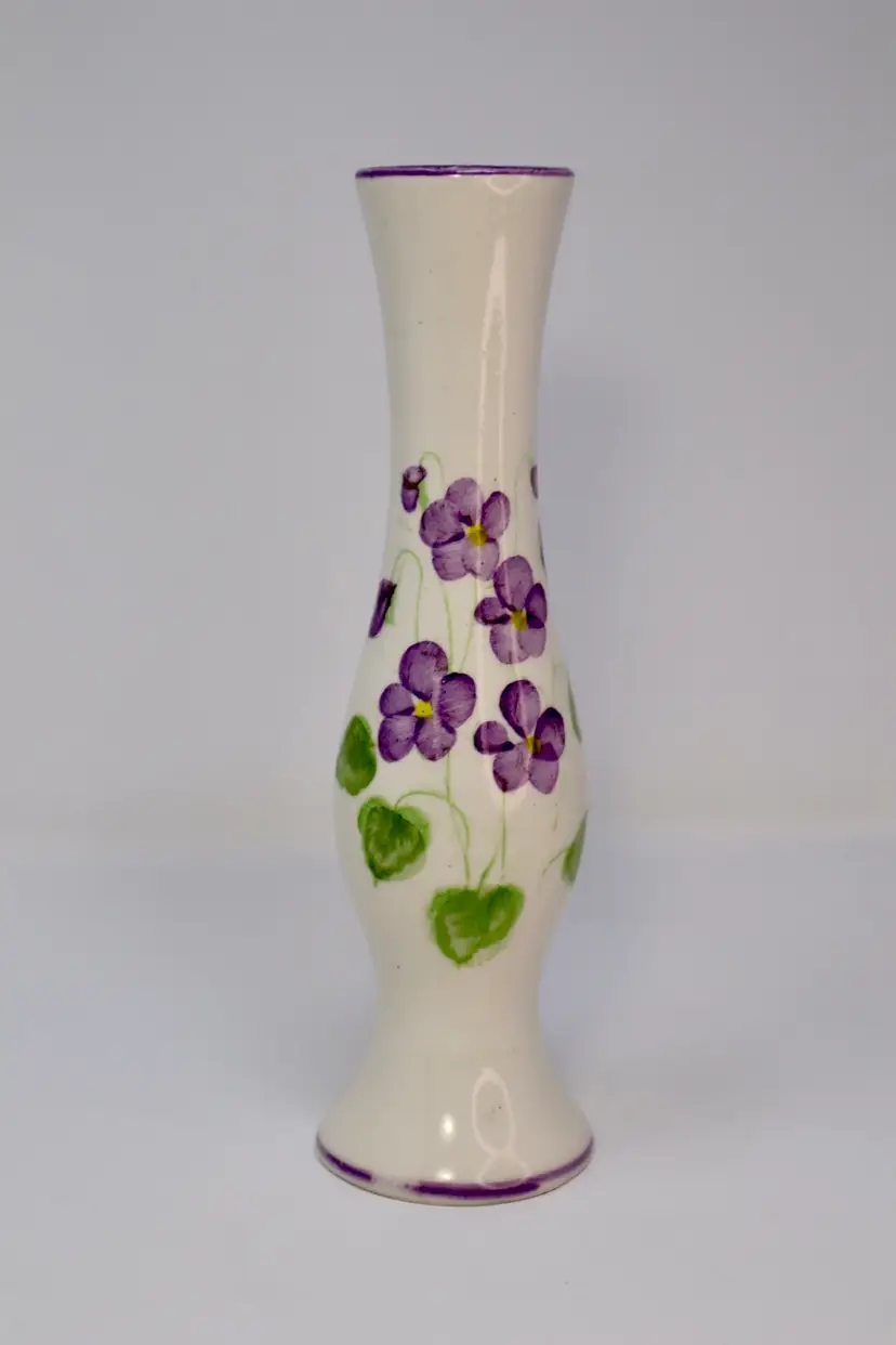 Vintage Floral Bud Vase with Violets for FTDA Weiss-Brazil
