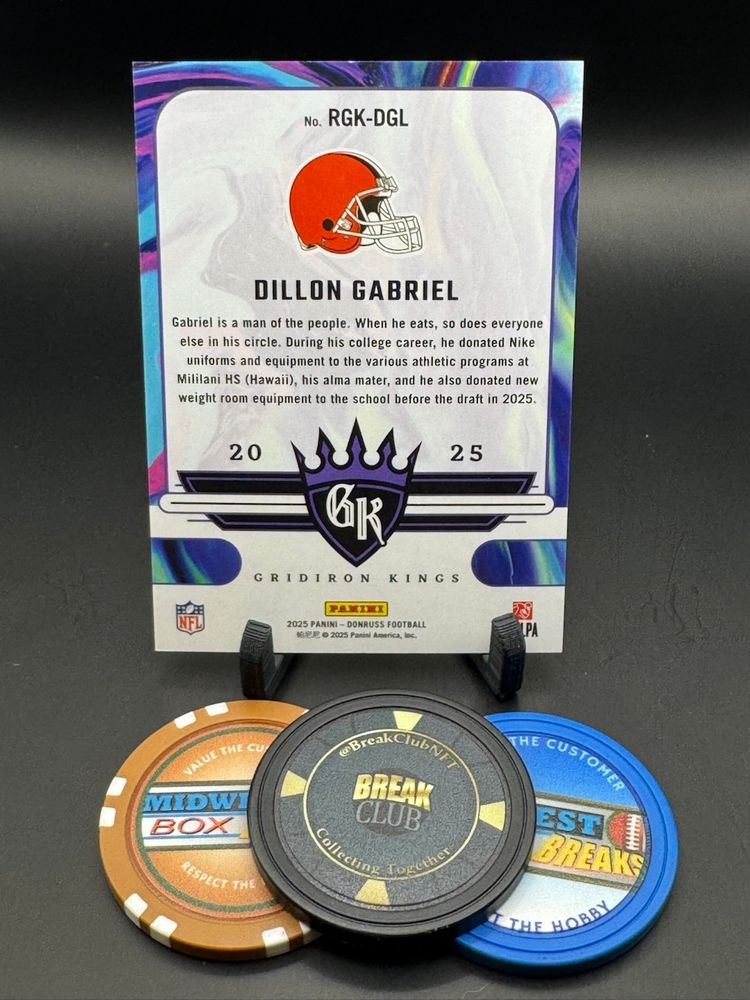 Dillon Gabriel 052/100 Gridiron Kings 2025 Donruss Cleveland Browns