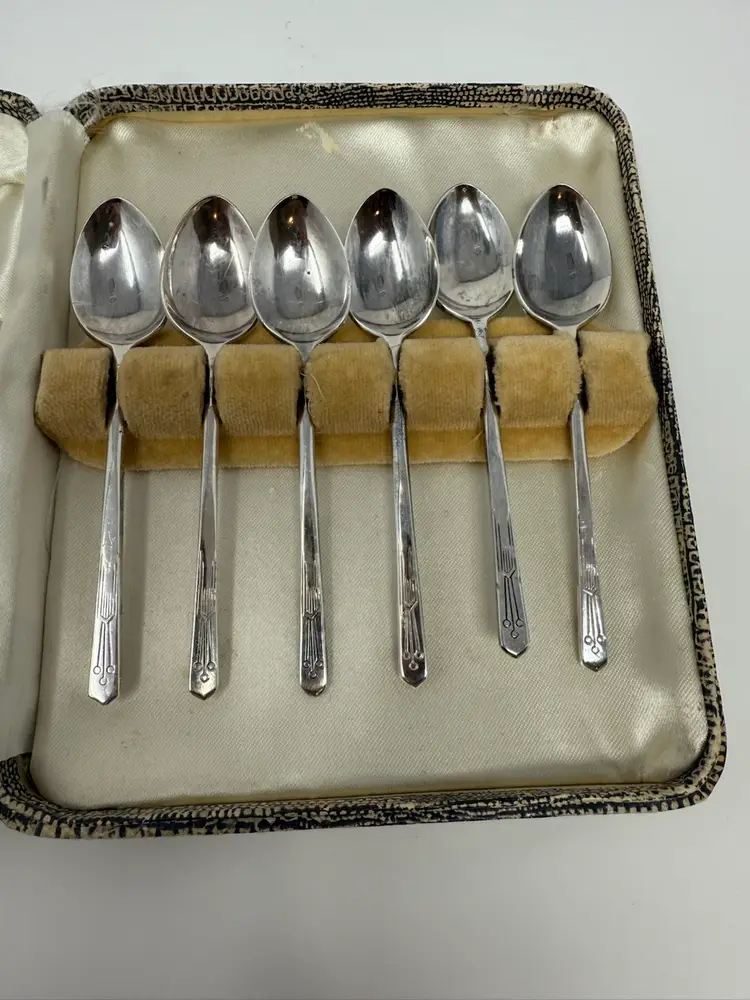 Vintage Set of 6 Silver Plated Demitasse Spoons