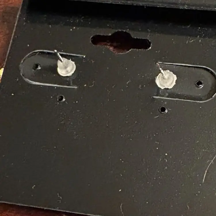 Avon Gold Toned And Red Enameled Christmas French Horn Studded Earrings