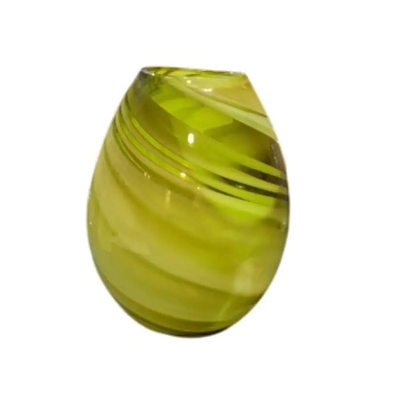 Mid Century Green Swirl Vase