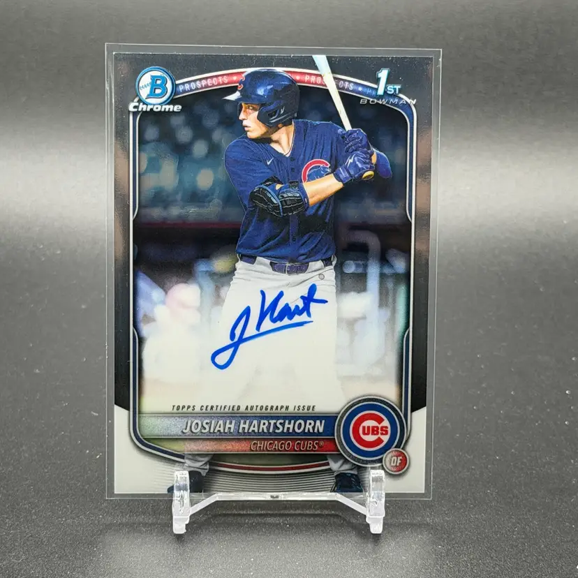 JOSIAH HARTSHORN 2025 Bowman Draft Chrome 1st Auto - Chicago Cubs