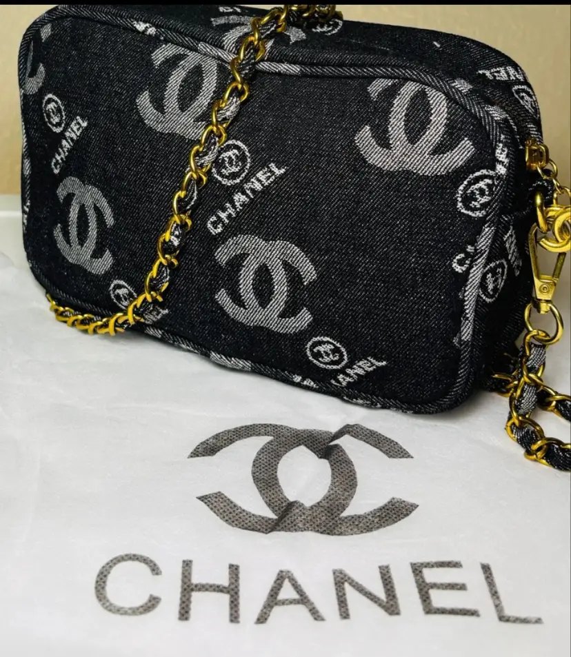 #41 - GWP/VIP CHANEL CAMERA DENIM CROSSBODY BAG BLACK