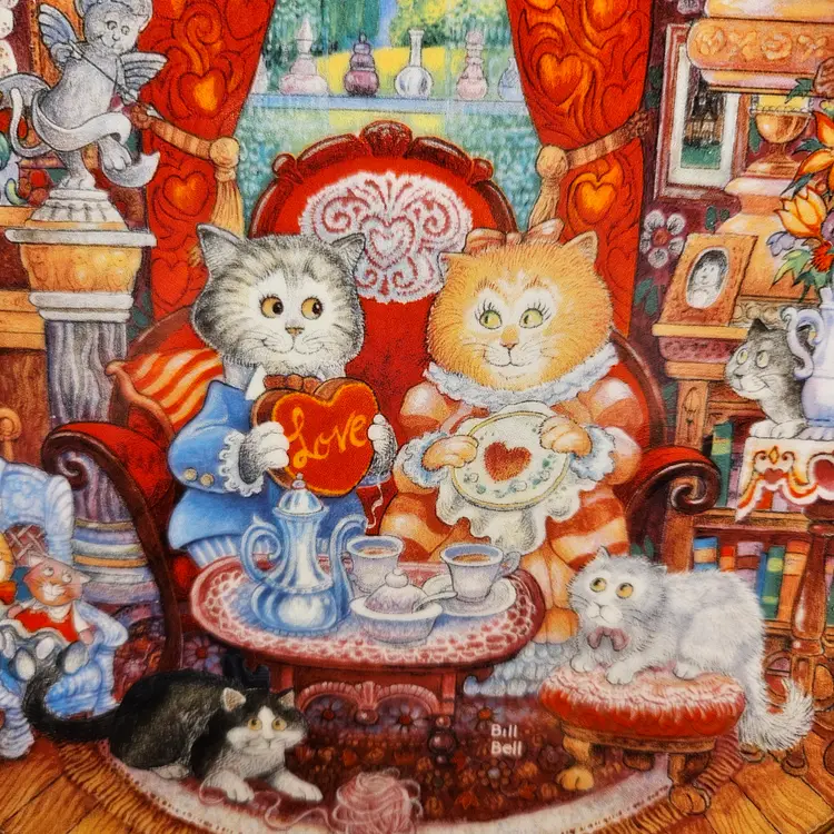 Vintage "Whisker Wuv" Franklin Mint Kitty Bill Bell Collector Plate Cats Kittens