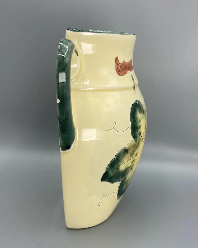 Italian Ceramic Grapes and Leaves Wall Pocket - Ceramiche Virginia - Vintage