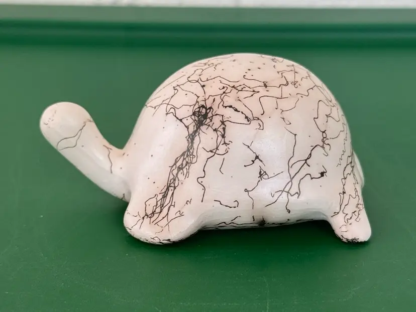 Navajo Horse Hair Pottery Turtle Tortoise Figure Sculpture 4.5” long