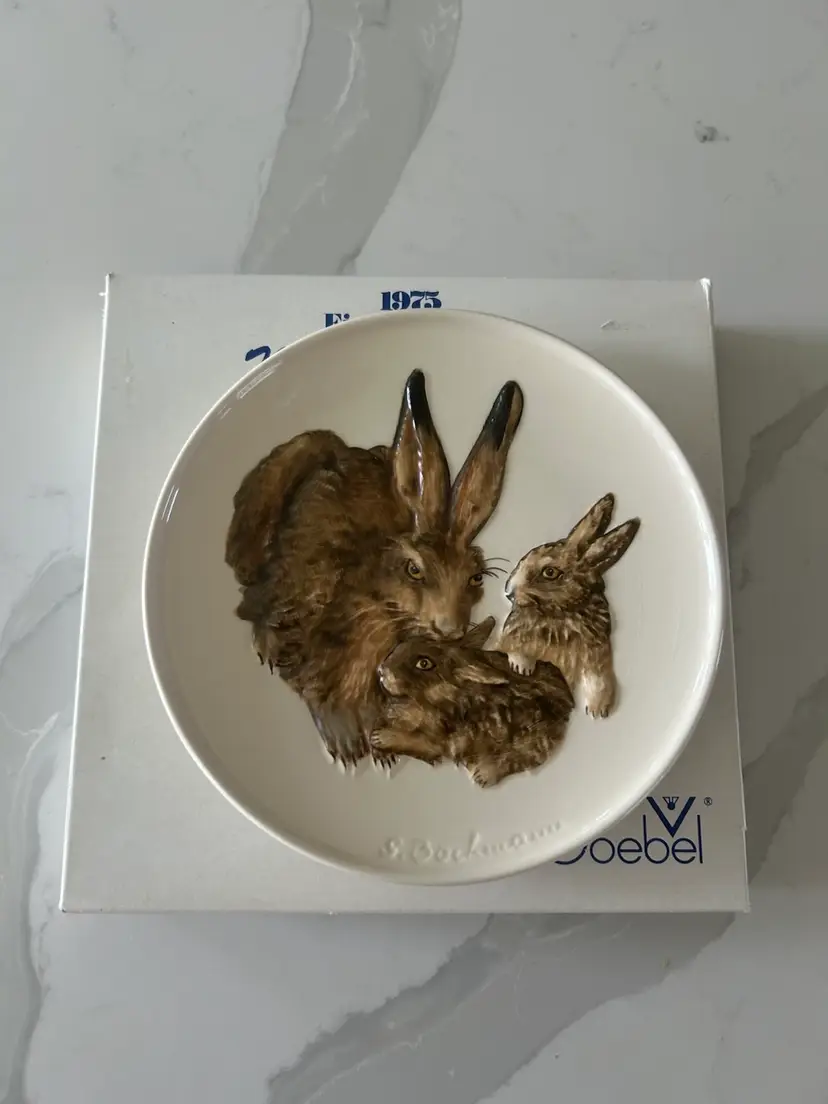 Vintage First Edition Rabbit Bunny Decorative Plate by Goebel W.Germany In Box