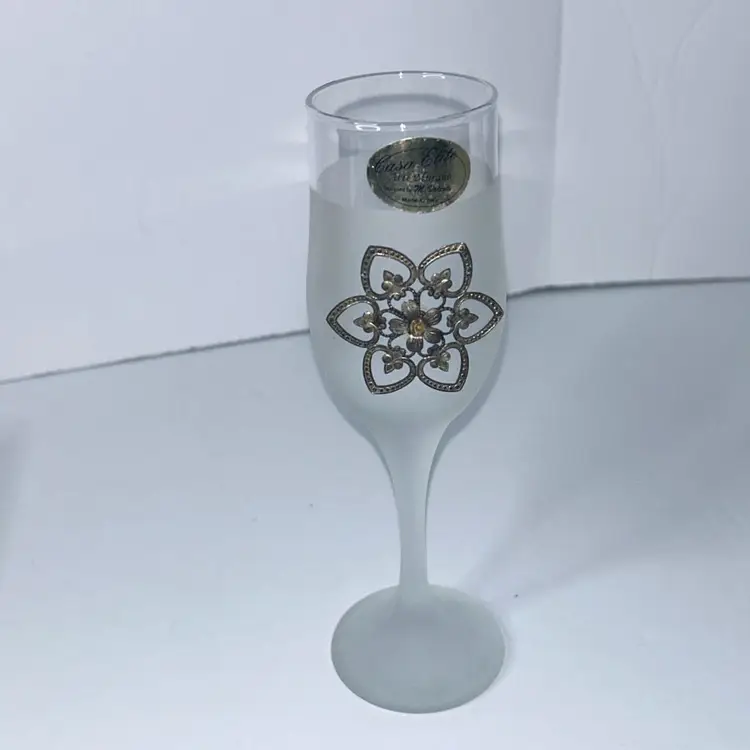 Murano Wine Glass Frosted Embellished