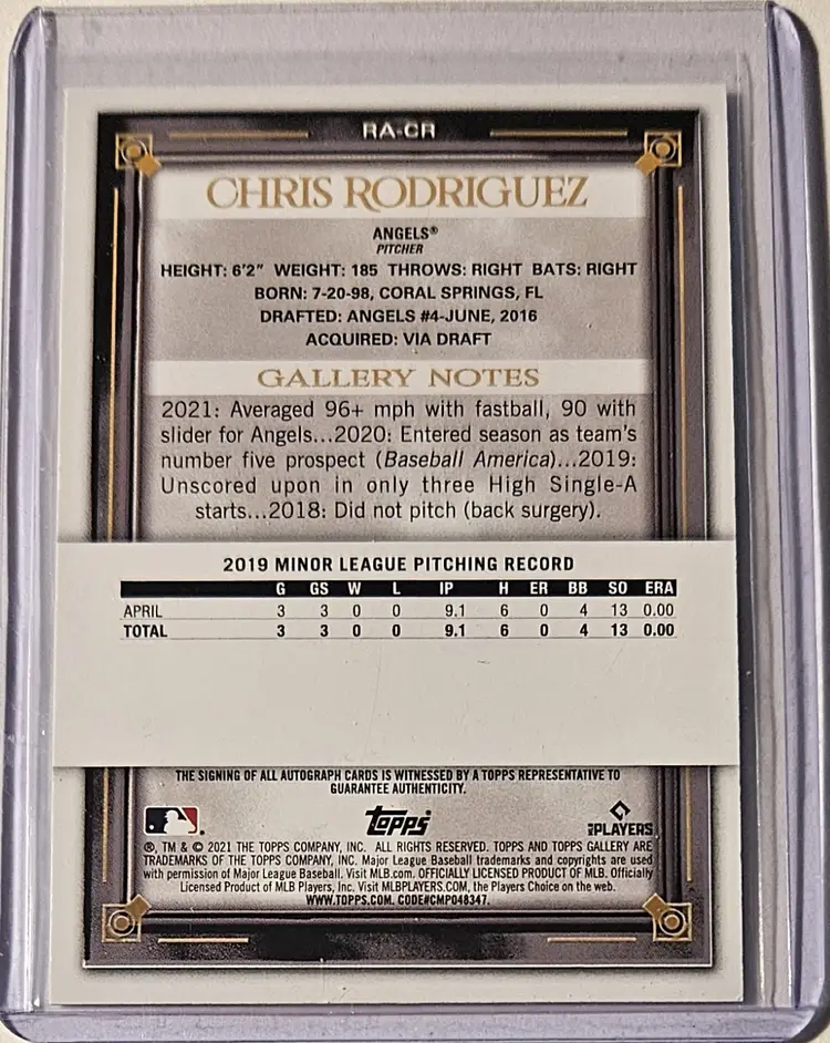 2021 Topps Gallery Auto Chris Rodriguez