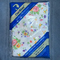 NOS Vintage Dan River No Iron Standard Pillowcase Floral Pack Of 2 Made In USA