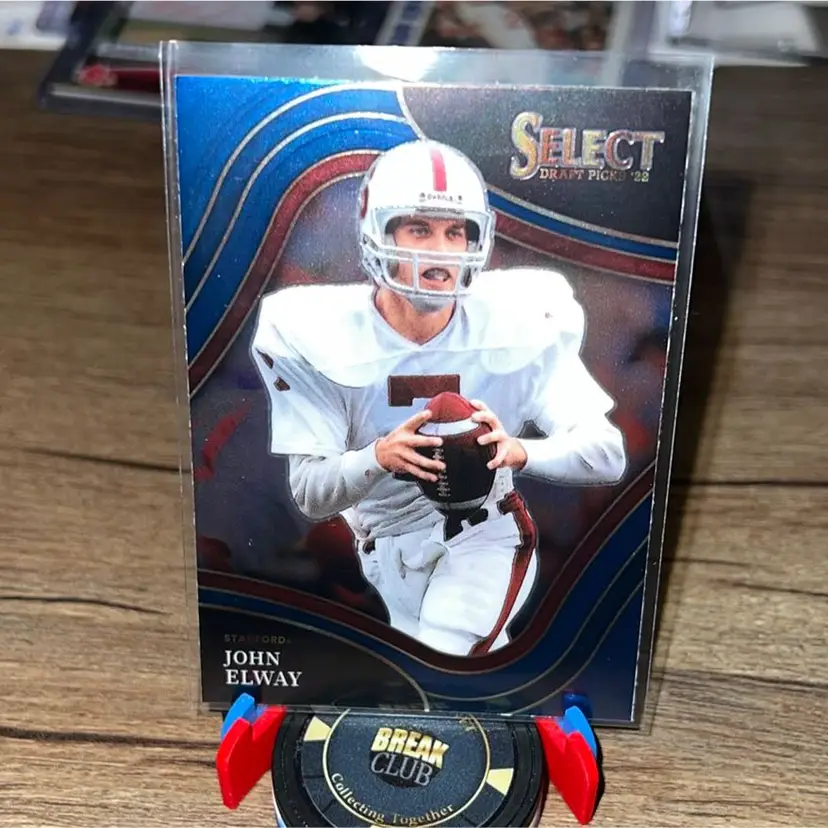 John Elway 2022 Panini Select Draft Picks Field Level Blue Denver Broncos