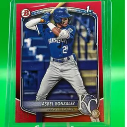 Asbel Gonzalez 2025 Bowman Red Border /5 Kansas City Royals
