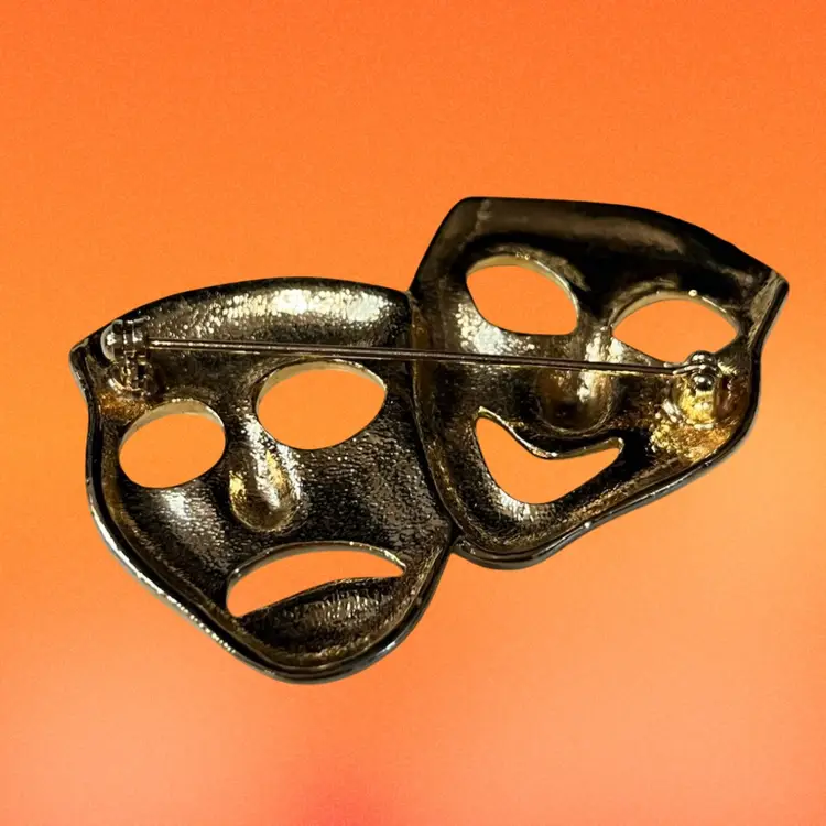 Comedy And Tragedy Theater Mask Brooch