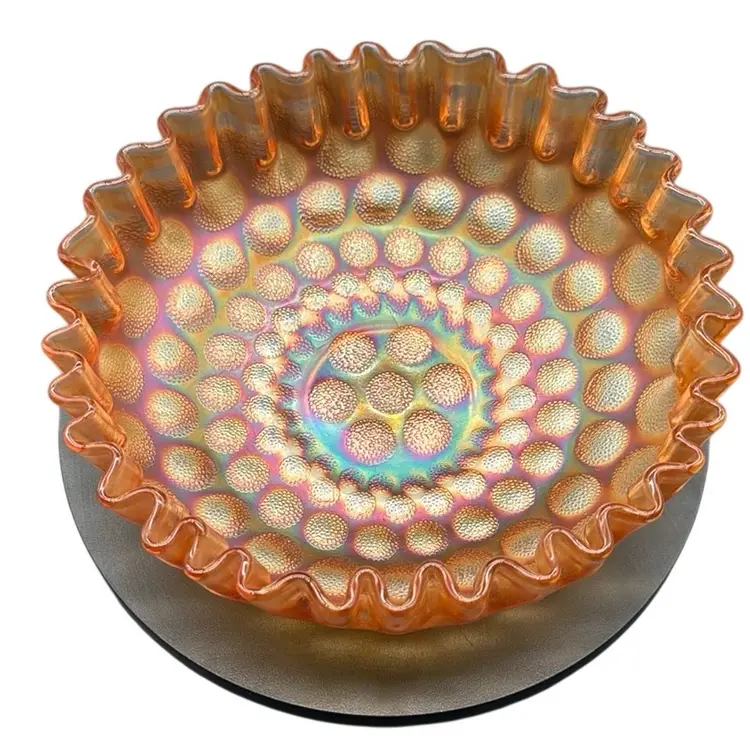 Fenton Coin Dot Marigold Carnival Glass bowl