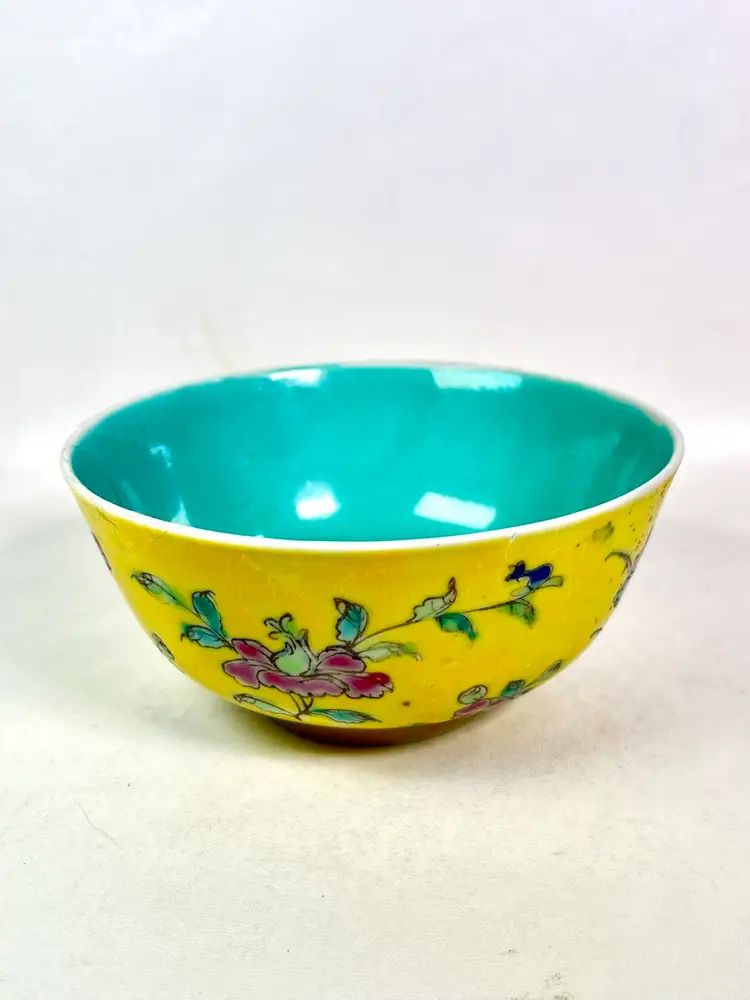 Antique Chinese Famille Rose Porcelain Bowl Painted Art Signed