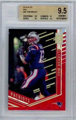2018 Elite TOM BRADY /299 Red #92 BGS 9.5 GEM MT
