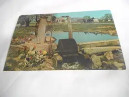 Vintage 1960s Postcard Pennsylvania Dutch country water wheel pump Amish Farm
