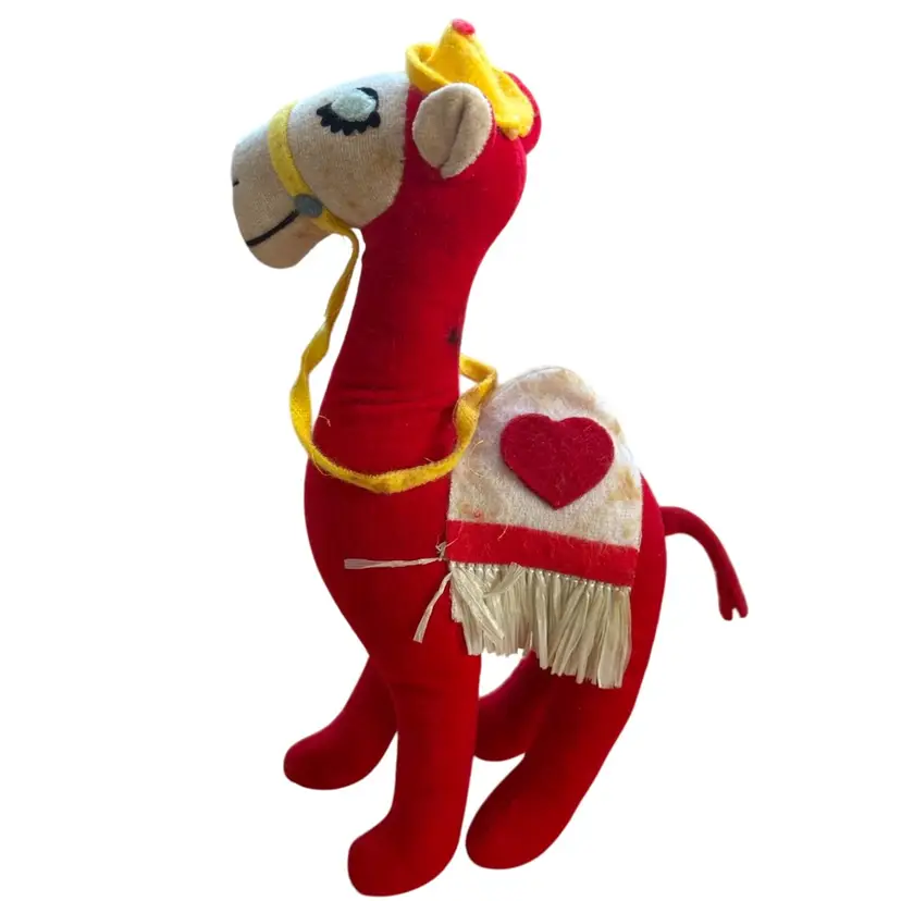 Vintage velveteen camel toy