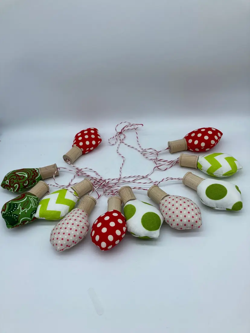 Fabric Christmas Lights Garland Decor Handmade