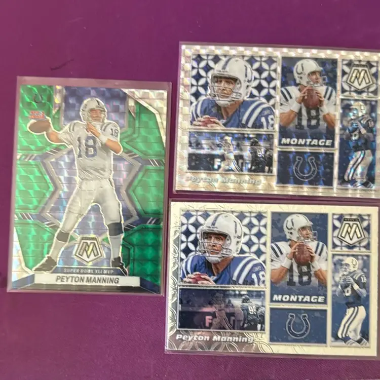 3 Card Peyton Manning Lot 2020 Mosaic