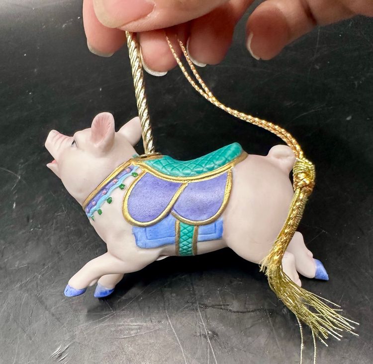 Vintage Lenox Pig Carousel Animals Ornament - 1989