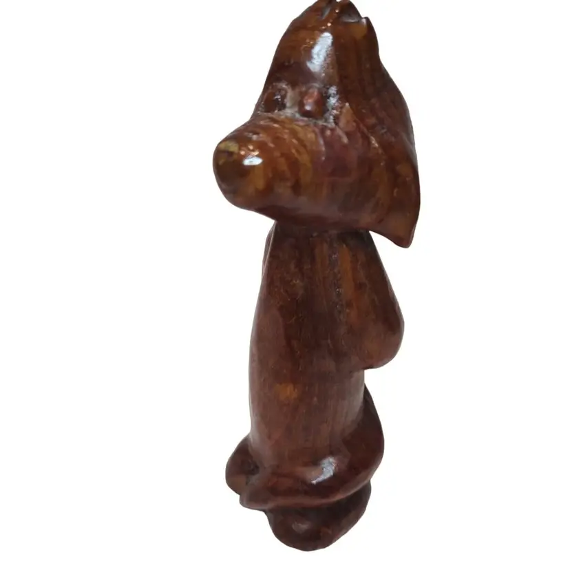 Sylvester Cat Dark Hand Carved Wood Figure