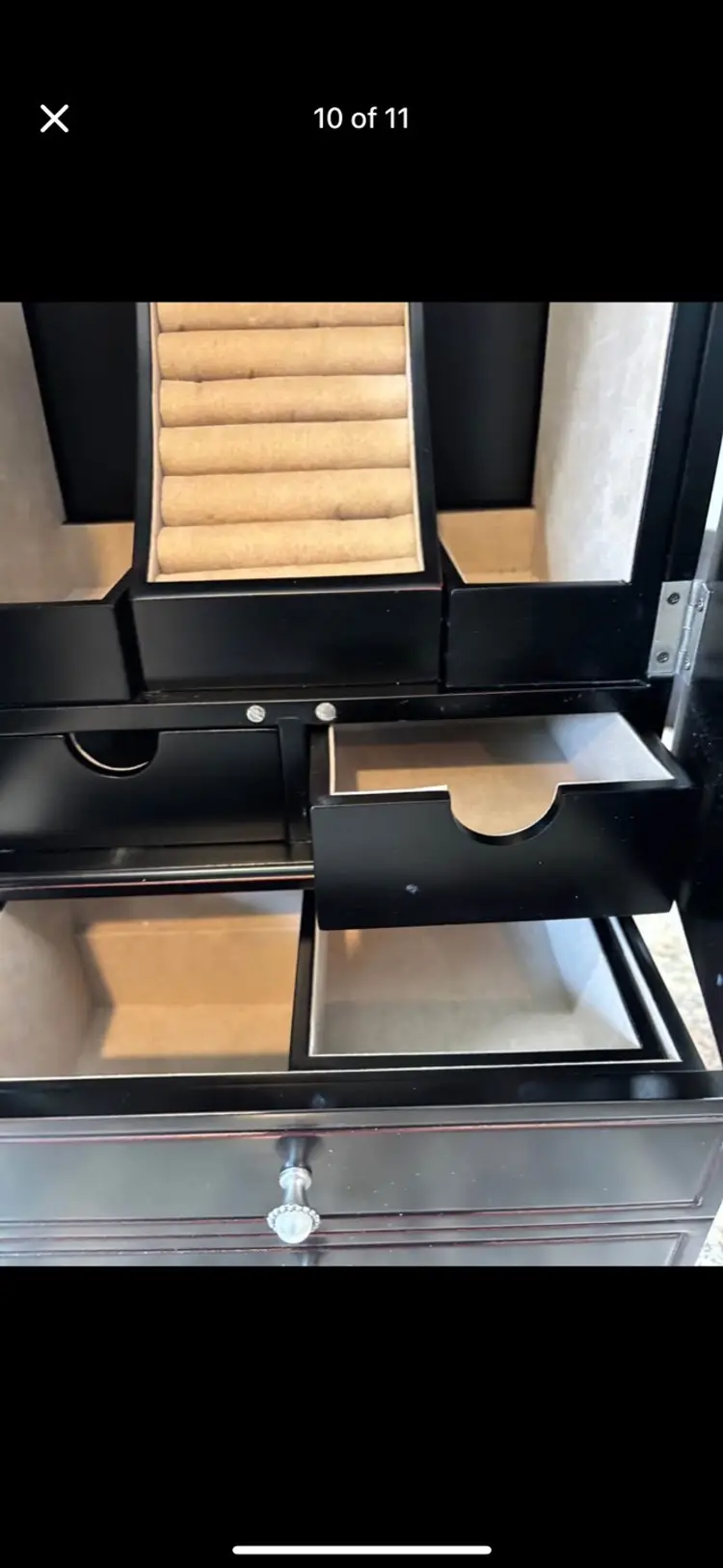 Vintage  Bombay Jewelry Cabinet Box  and small Keepsake Box set .