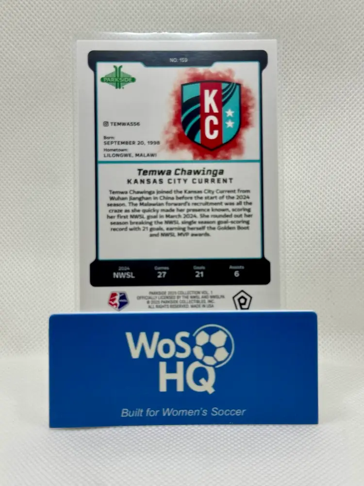 Temwa Chawinga /2 Onyx 2025 Parkside NWSL KC Current