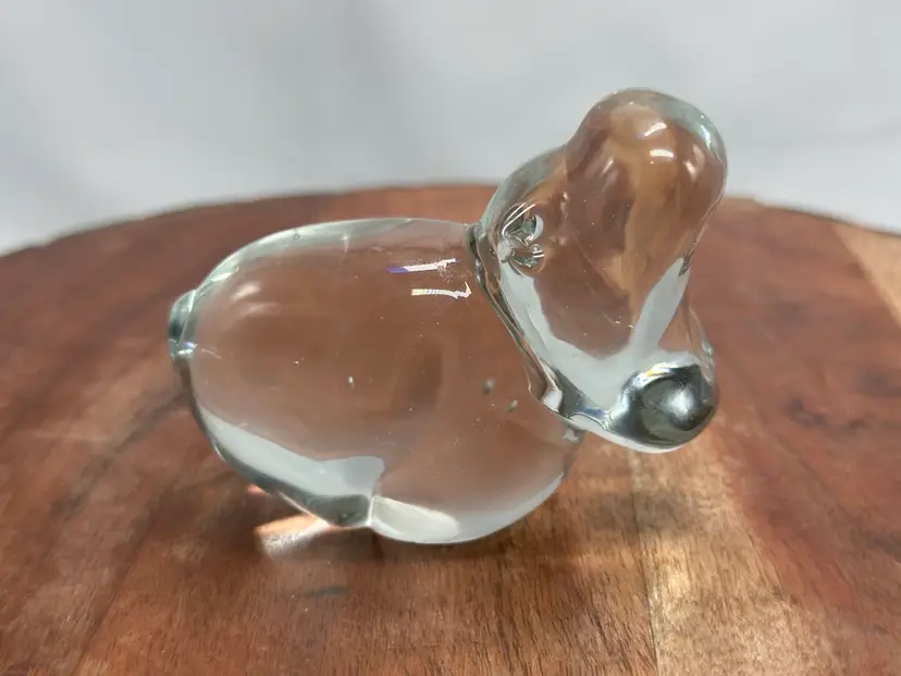 Art Glass Hippo Hippopotamus Paperweight Controlled Bubbles