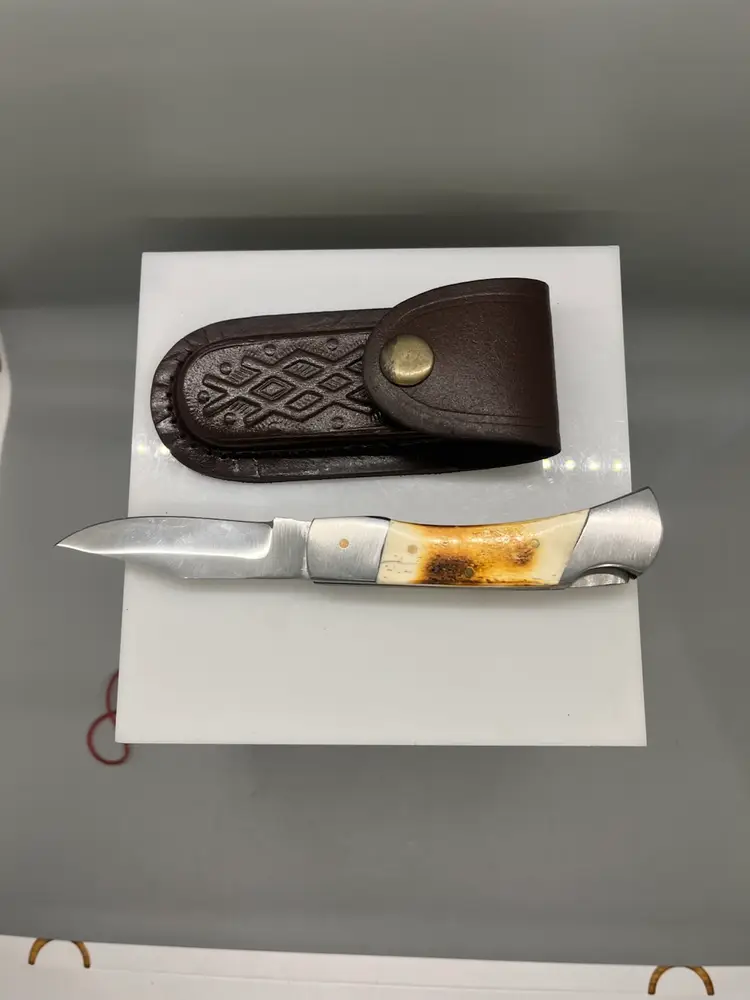 4” Burnt Bone Design Slabs , LockBack , with Sheath